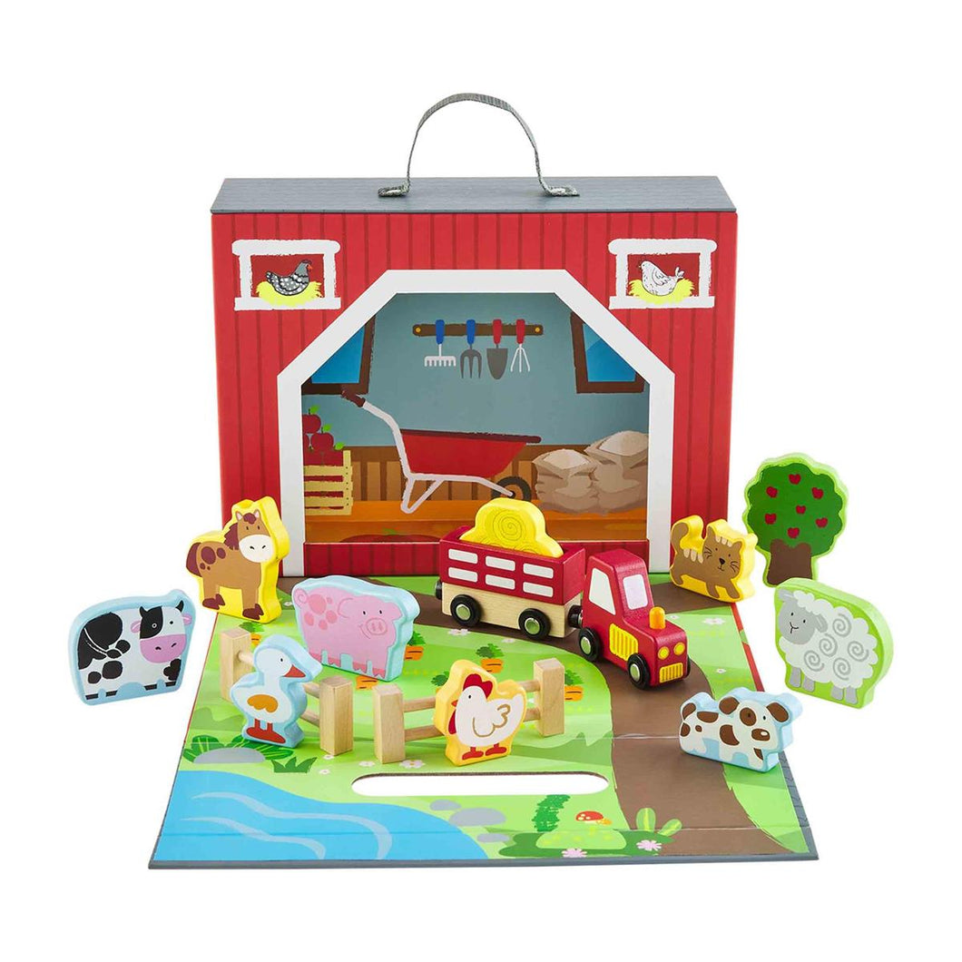Wooden Farm House Toy Set