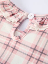 Western Horse Embroidered Smocked Pink Plaid Dress