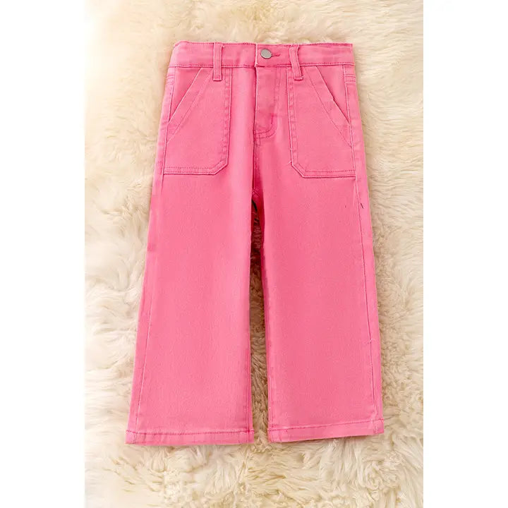 Pink Wide Leg Jeans