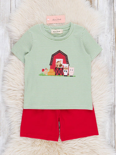 Striped Embroidered Farmhouse Outfit