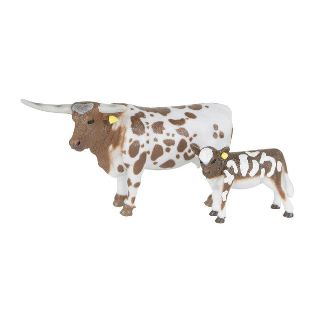Longhorn Cow & Calf Set