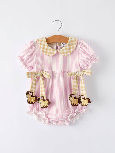 Farm Horse Bow Romper