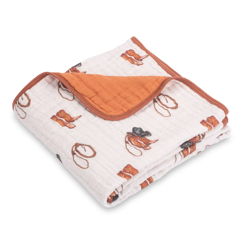 Life Is Better In Boots Muslin Blanket