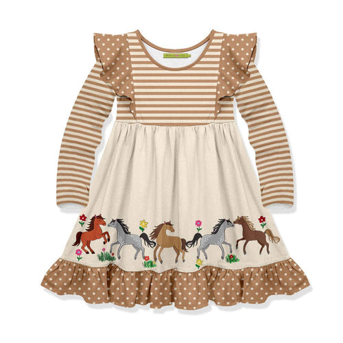 Khaki Horses Dress