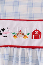 Farm Smocked Gingham Bubble Romper