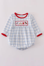 Farm Smocked Gingham Boys Romper