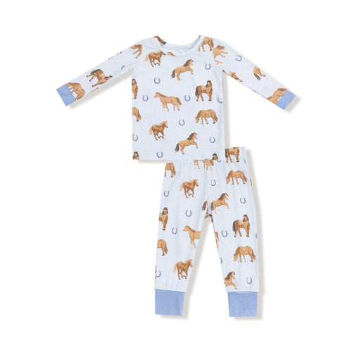 Blue Horses Pajama Set