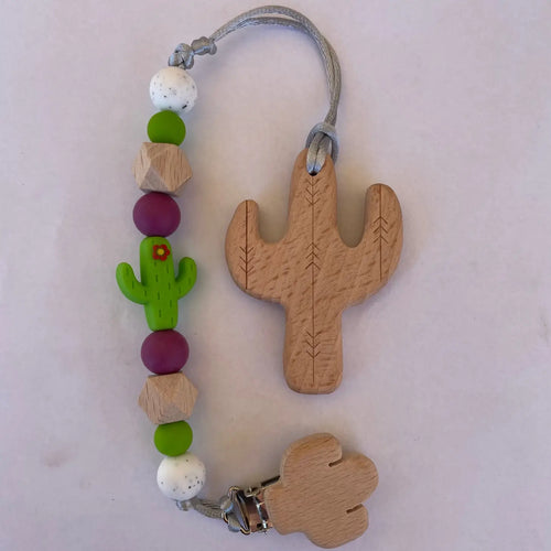 Blooming Cactus Teether Clip
