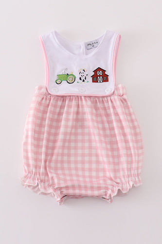 Poppy Pink Farm Bubble Romper