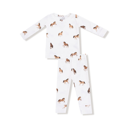 Horses Natural Pajama Set