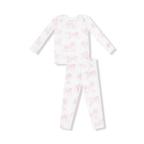 Farm Toile Pajama Set - Pink