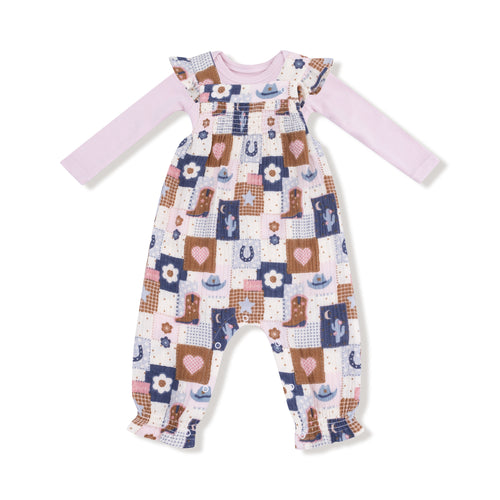 Patchwork Cowgirl Overall Set