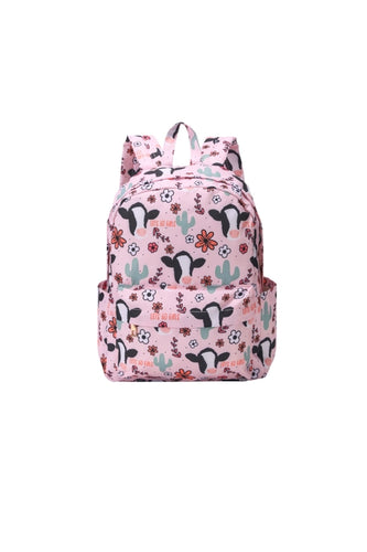 Pink Cow & Cactus Backpack