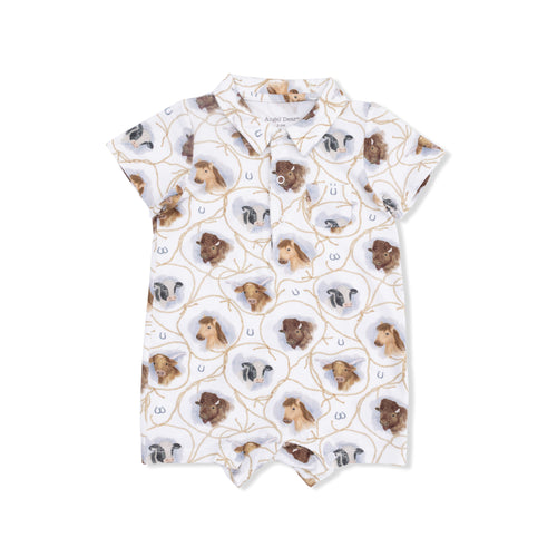 Farm Animal Silhouette Polo Romper