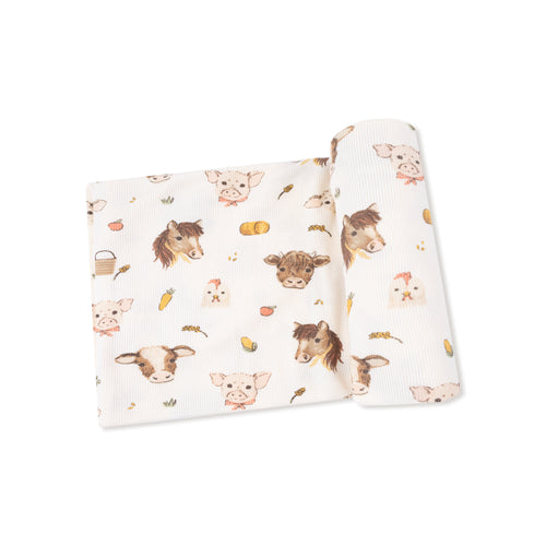 Vintage Farm Animals Swaddle