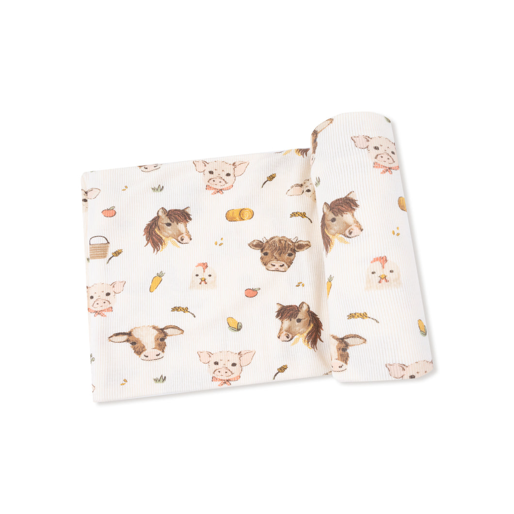 Vintage Farm Animals Swaddle
