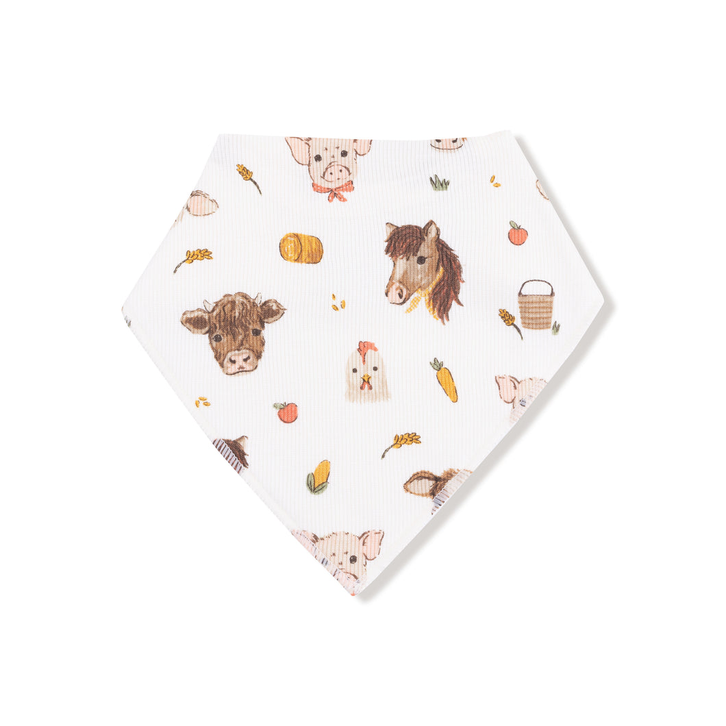 Vintage Farm Animals Bandana Bib