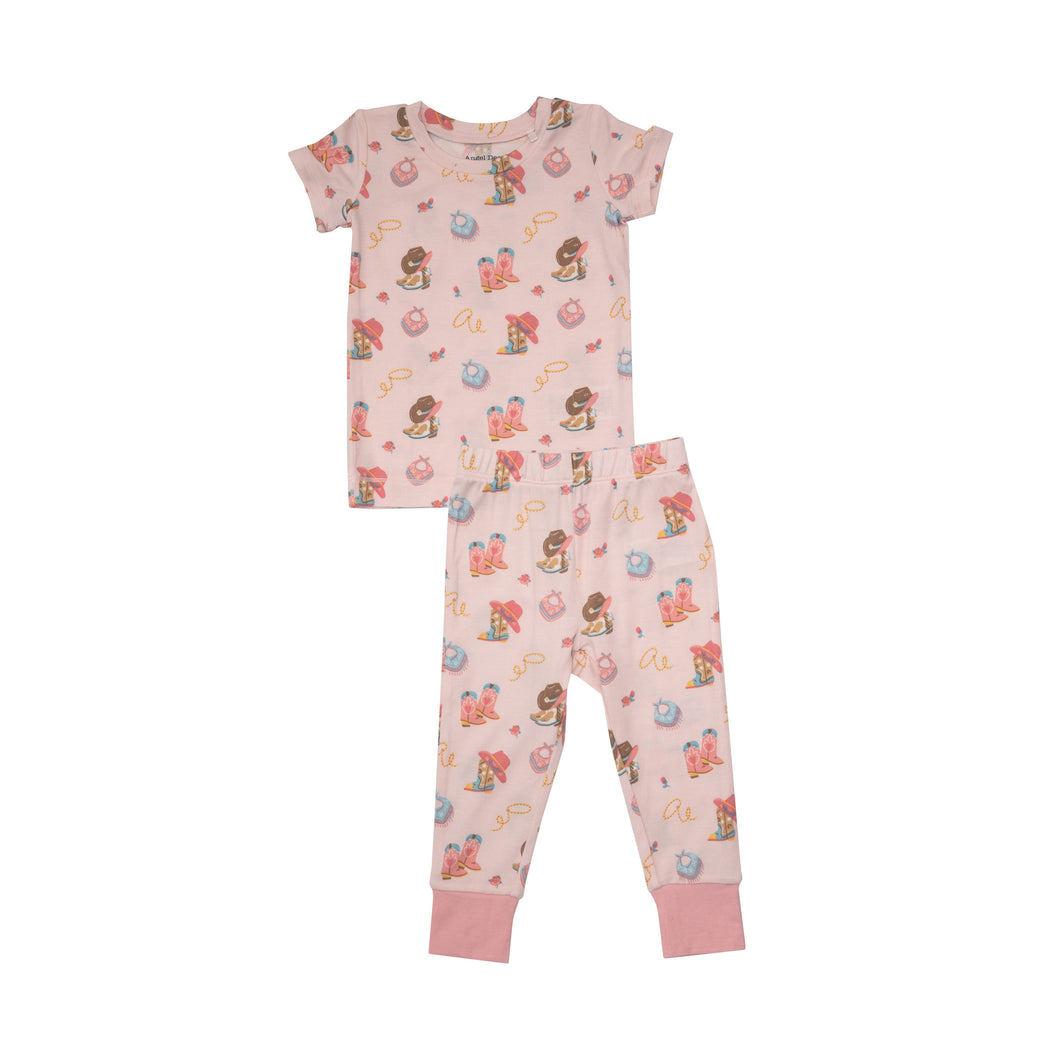 Pink Cowgirl Boots Pajama Set