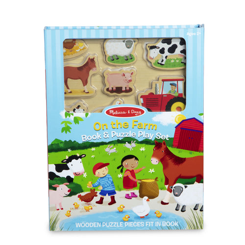 On The Farm: Book & Puzzle Play Set