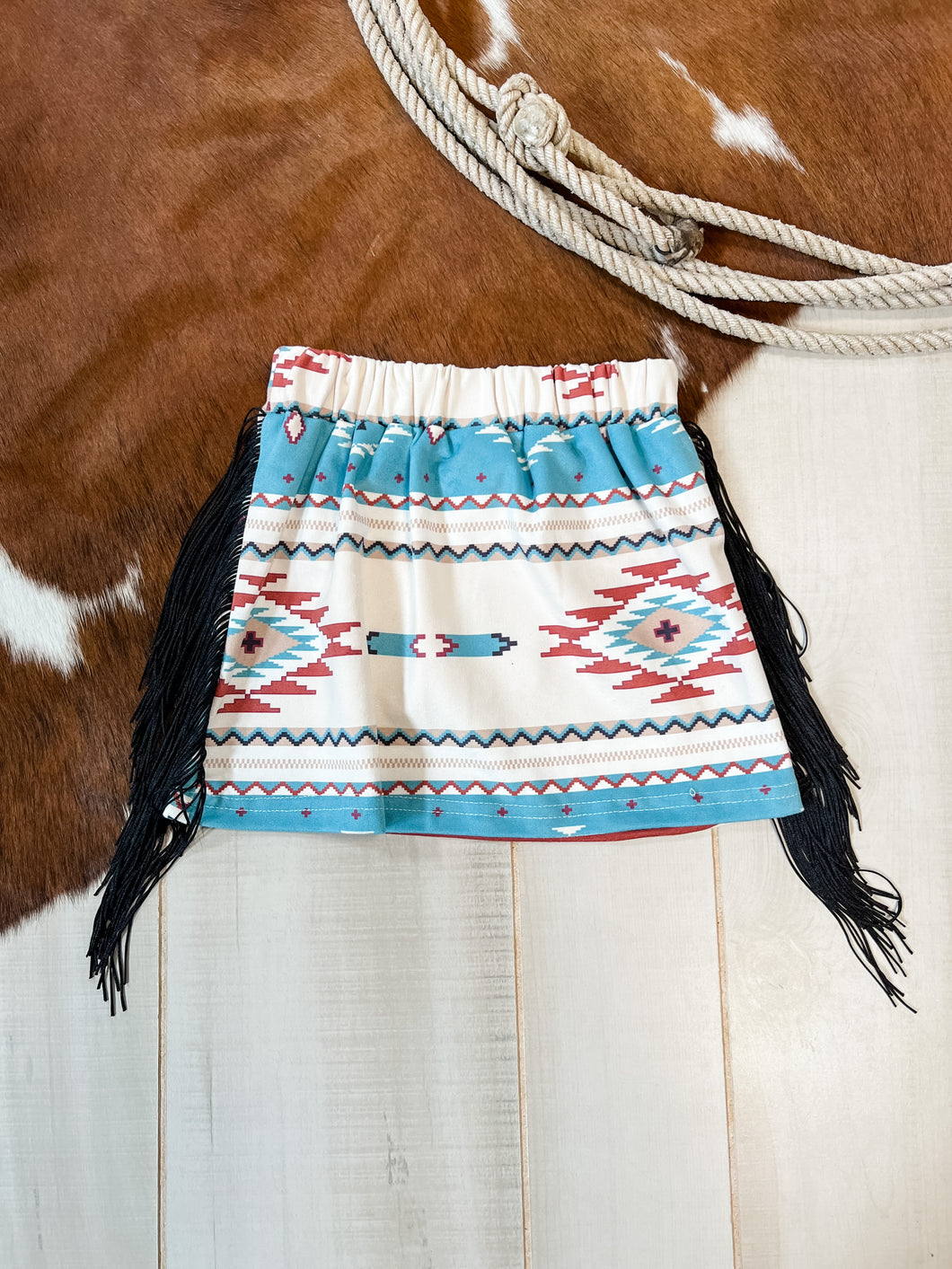 Aztec Fringe Skirt